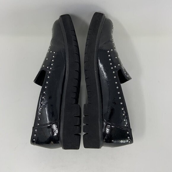 Jane and the Shoe Black Loafer Studded Patent Slip on Shoes Sz 8.5 - Picture 10 of 12